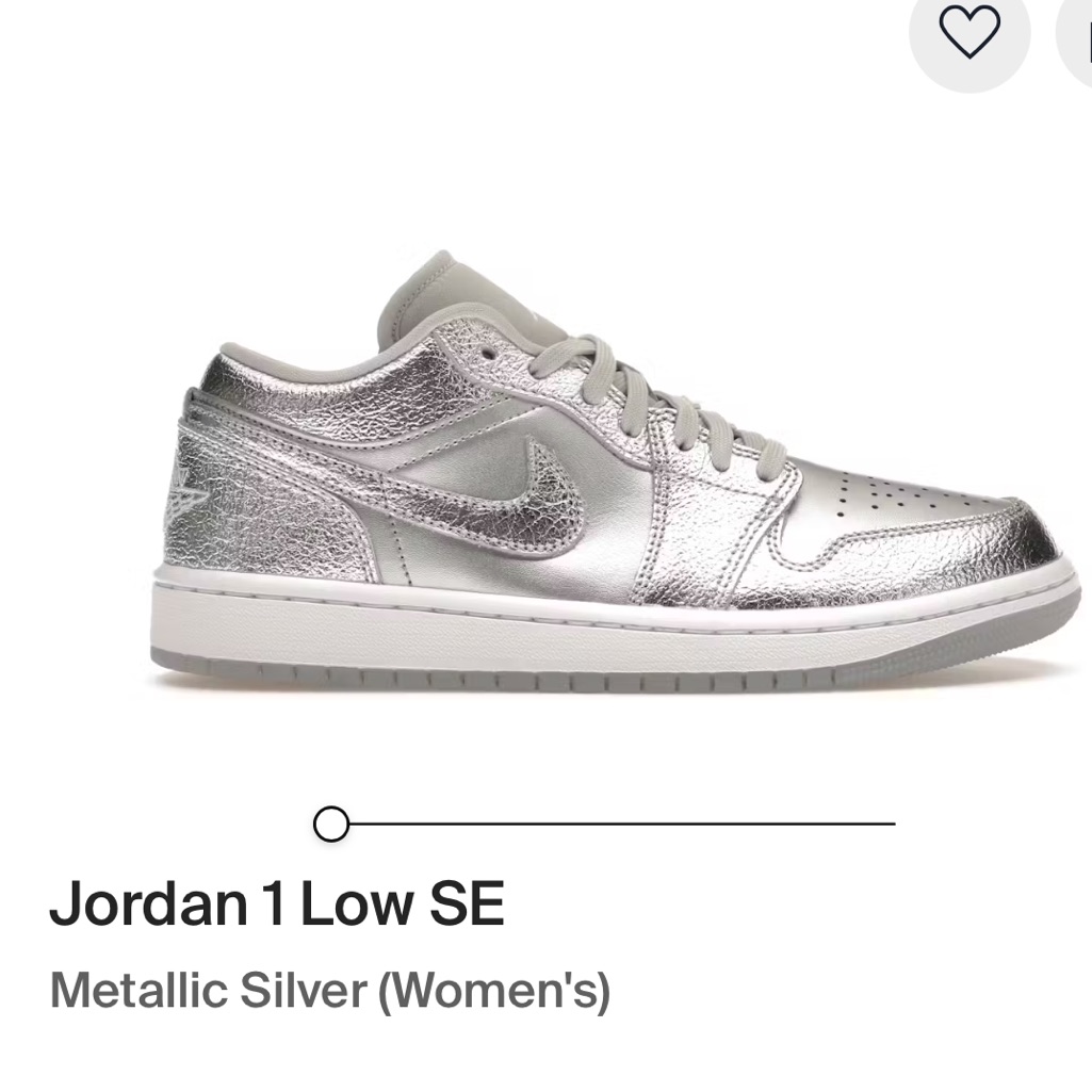 Nike Jordan 1 Low Se Metallic Silver Women's Shoes